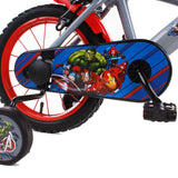 albri Bicicletta Da Pollici Di Bicicleta de 14 Pulgadas Avengers, con estabilizadores Laterales, Botella y Escudo Delantero Personalizado. Producto Fabricado en Italia, Bebés niños, Rojo