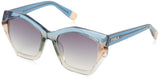 Furla, SUNGLASSES, SFU885V-54-0BLV, SHINY BLUE GRAD.GREEN, Female
