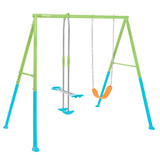 Intex Columpio Doble, Estructura Metal, con balancín Doble Plaza y Trapecio, Altura Regulable, hasta 240 kg, Columpios niños 3-10 años, Juegos Exterior, Certificado CE (59002)