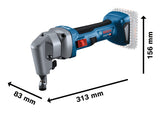 Bosch Professional 18V System GNA 18V-16 E - Punzonadora a batería (Brushless, 1400 cpm, motor Brushless, corte en acero 1,6 mm, sin batería, en caja)
