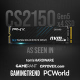 PNY CS2150 2TB SSD Interno M.2 NVMe, hasta 10300MB/s (Lectura) - M280CS2150-2TB-TB