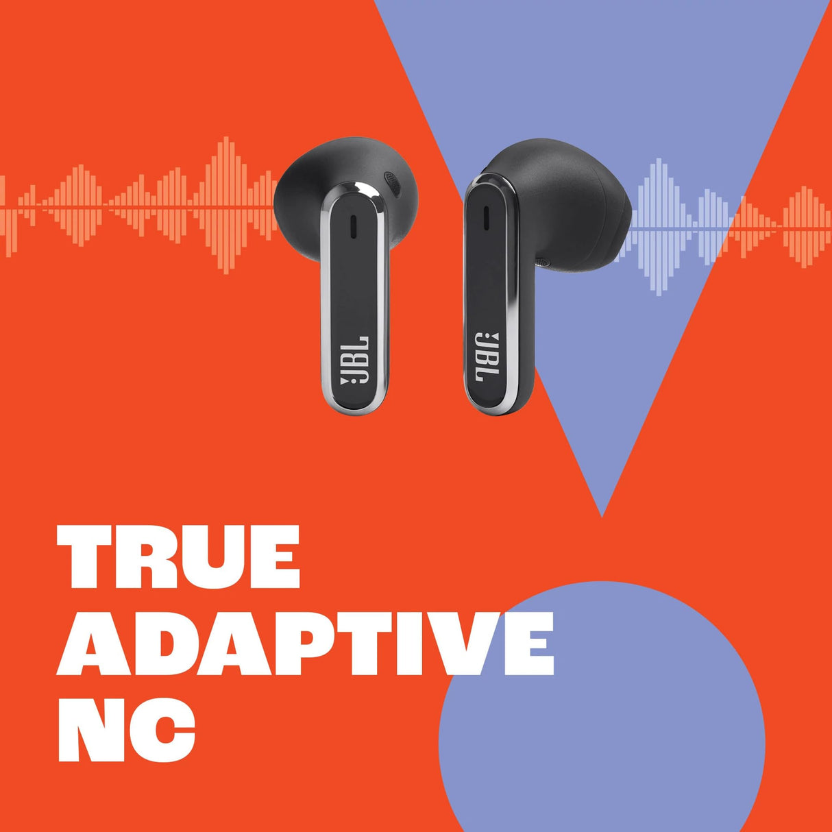 JBL Live Flex, Auriculares In Ear inalámbricos con estuche de carga inteligente, tecnología Bluetooth y de cancelación adaptativa de ruido, llamadas manos libres y hasta 40 horas de autonomía, plata