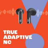 JBL Live Flex, Auriculares In Ear inalámbricos con estuche de carga inteligente, tecnología Bluetooth y de cancelación adaptativa de ruido, llamadas manos libres y hasta 40 horas de autonomía, plata