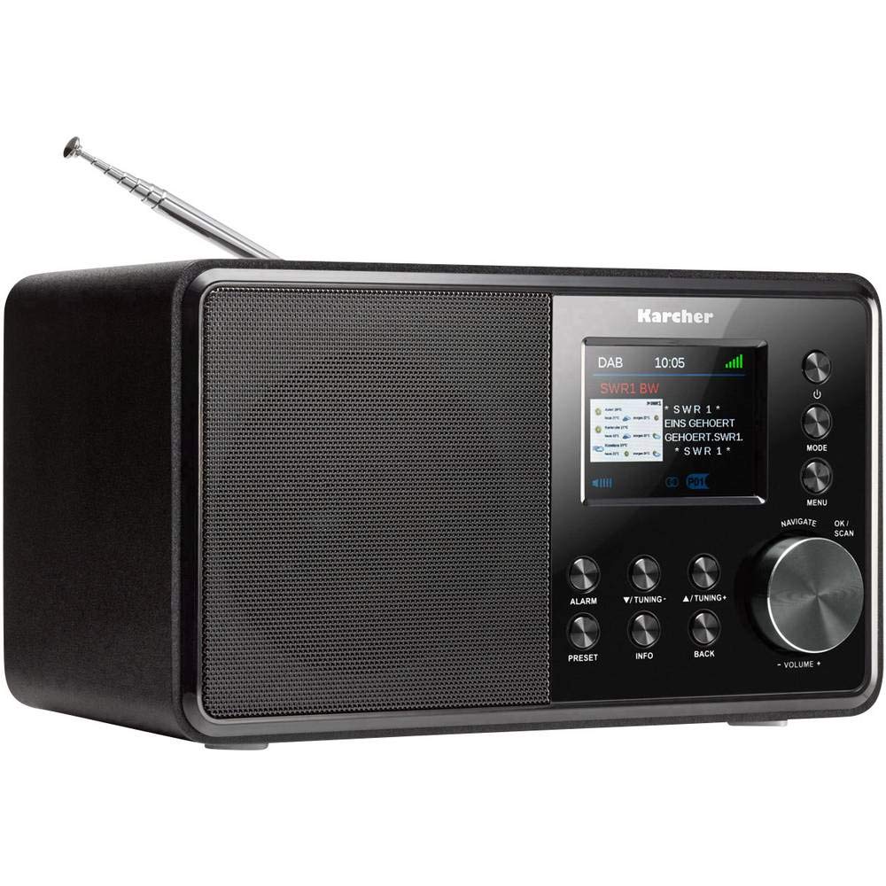 Karcher Dab 3000 - Radio Dab+ (Radio Digital, Dab Plus/FM RDS, Entrada Auxiliar, Despertador con Alarma Dual, Radio de Cocina pequeña, Negro)
