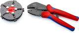 Knipex MultiCrimp® Alicate crimp con porta-mordazas bruñido, con fundas multicomponentes 250 mm 97 33 02