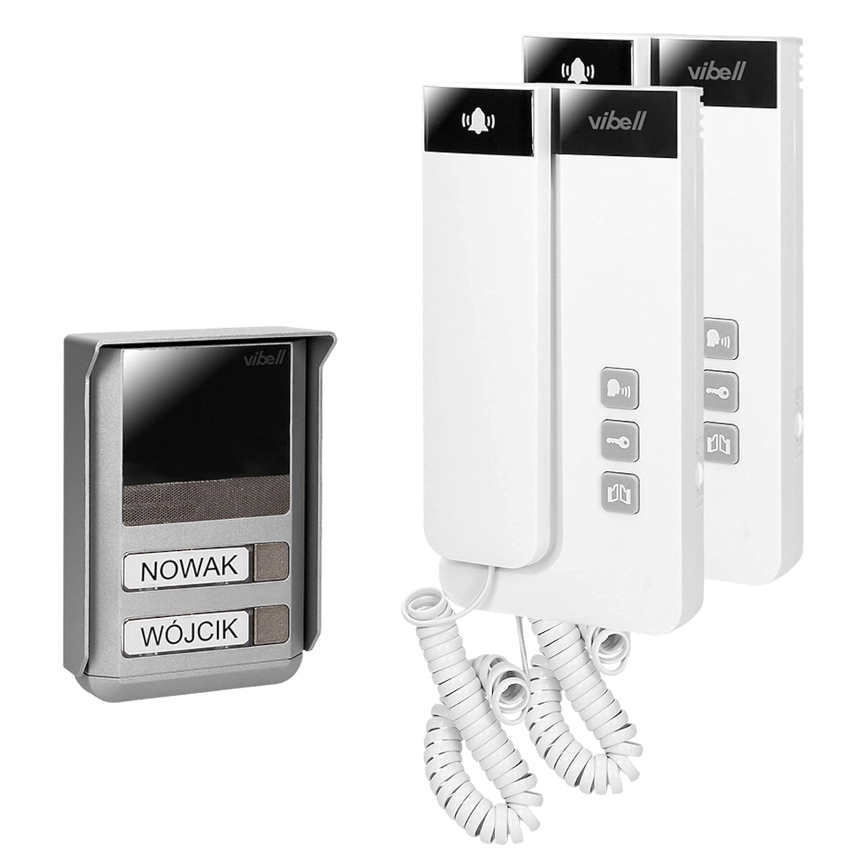 Vibell SALEM MULTI - Sistema de intercomunicación bifamiliar para control de volumen - Control de puerta y auricular magnético