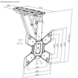 Maclean Soporte de Techo para TV para 23-55'' Motorizado Electrico | Inclinable de 0° a -75° | Mando a Distancia Función de Memoria | Control de la App Tuya | MAX. VESA 400x400 | Carga MAX. 30 kg