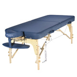 Master Massage Phoenix ThermaTop - Camilla de masaje plegable (71 cm, sistema de calefacción integrado, base de madera y mesas de transporte, cuerpo cálido, color azul real