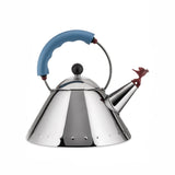 Alessi 9093 - Hervidor de Acero Inoxidable Brillo 18/10 (Base magnética, diseño de pájaro en la Boquilla), Color Azul, 22 cm