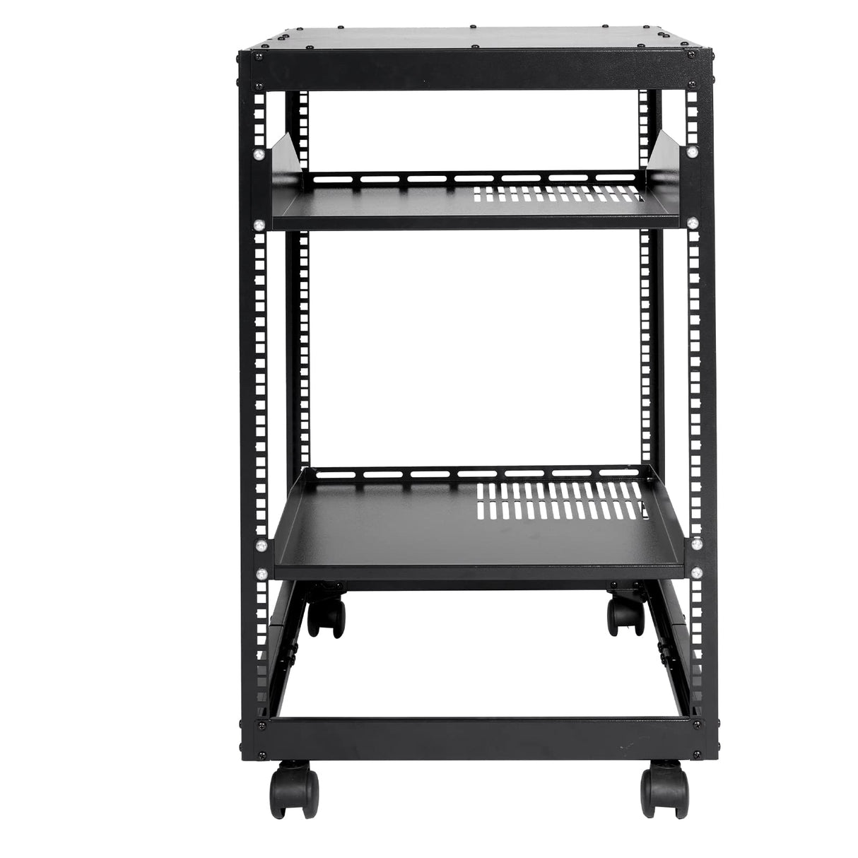 VEVOR Rack de Servidor de Marco Abierto de 15U, Profundidad Ajustable de 23"-40", Rack de Servidor de Red, 4 Postes con Ruedas, sostiene Todos Sus Equipos de TI de Red Módem enrutador de Engranaje