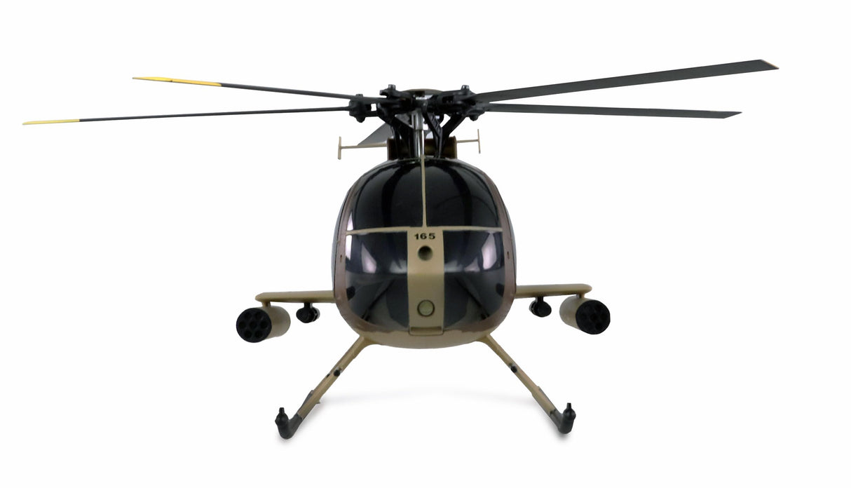Amewi 25336 AFX MD500E - Helicóptero militar, sin escobillas, 4 canales, 325 mm, 6 G, RTF, color marrón