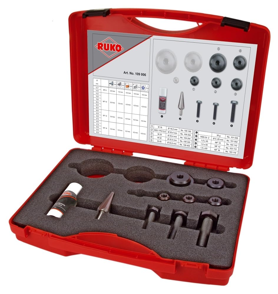 RUKO 109006 - Juego punzonadores de tornillo, 5 Punzones
