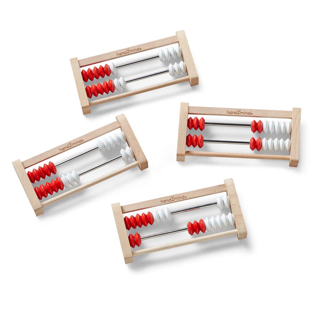 hand2mind-Learning Rekenrek-Juego de 20 Cuentas, Color Madera (Learning Resources 93429)