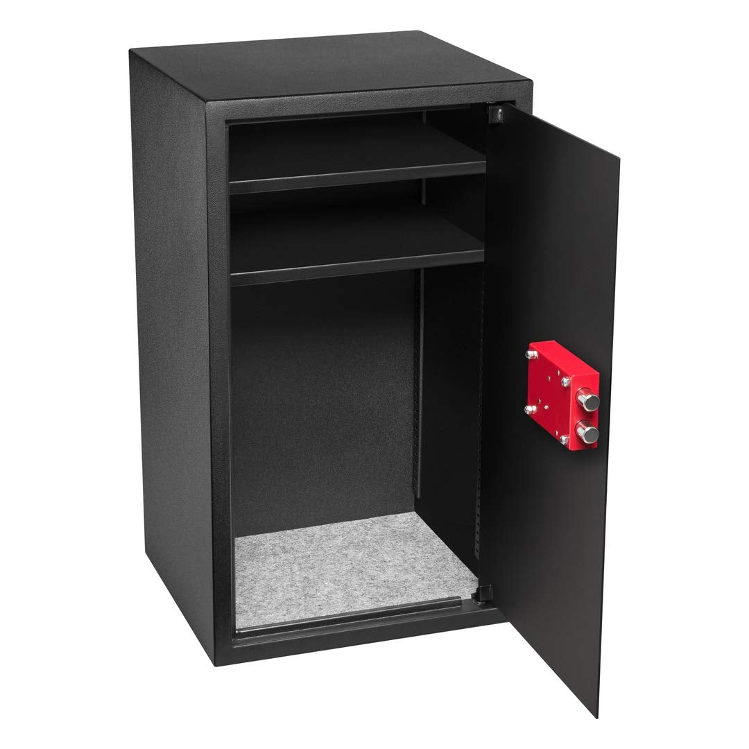 HomeSafe HV70K Caja Fuerte con Llave - 70x40x36cm (HxAxP) - Para Seguridad en el Hogar, Almacenaje, Ahorros de Dinero en Efectivo, Oficina - Para Documentos con 2 Baldas Ajustables