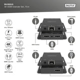 DIGITUS DS-55519 Extensor HDMI – UHD 4K 30 Hz – 40 m a través de cable LAN – Set: emisor y receptor – Loop-Out, infrarrojos IR – HDMI 1.4 y HDCP 1.4