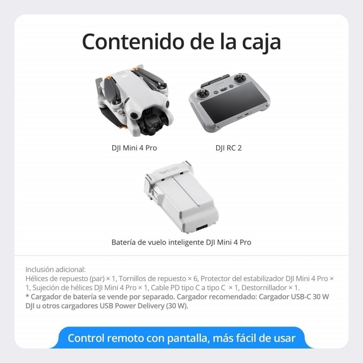 DJI Mini 4 Pro (DJI RC 2), dron mini plegable con cámara de vídeo 4K para adultos, menos de 249 g, 34 min de tiempo de vuelo, transmisión de vídeo a 20 km, detección con visión omnidireccional