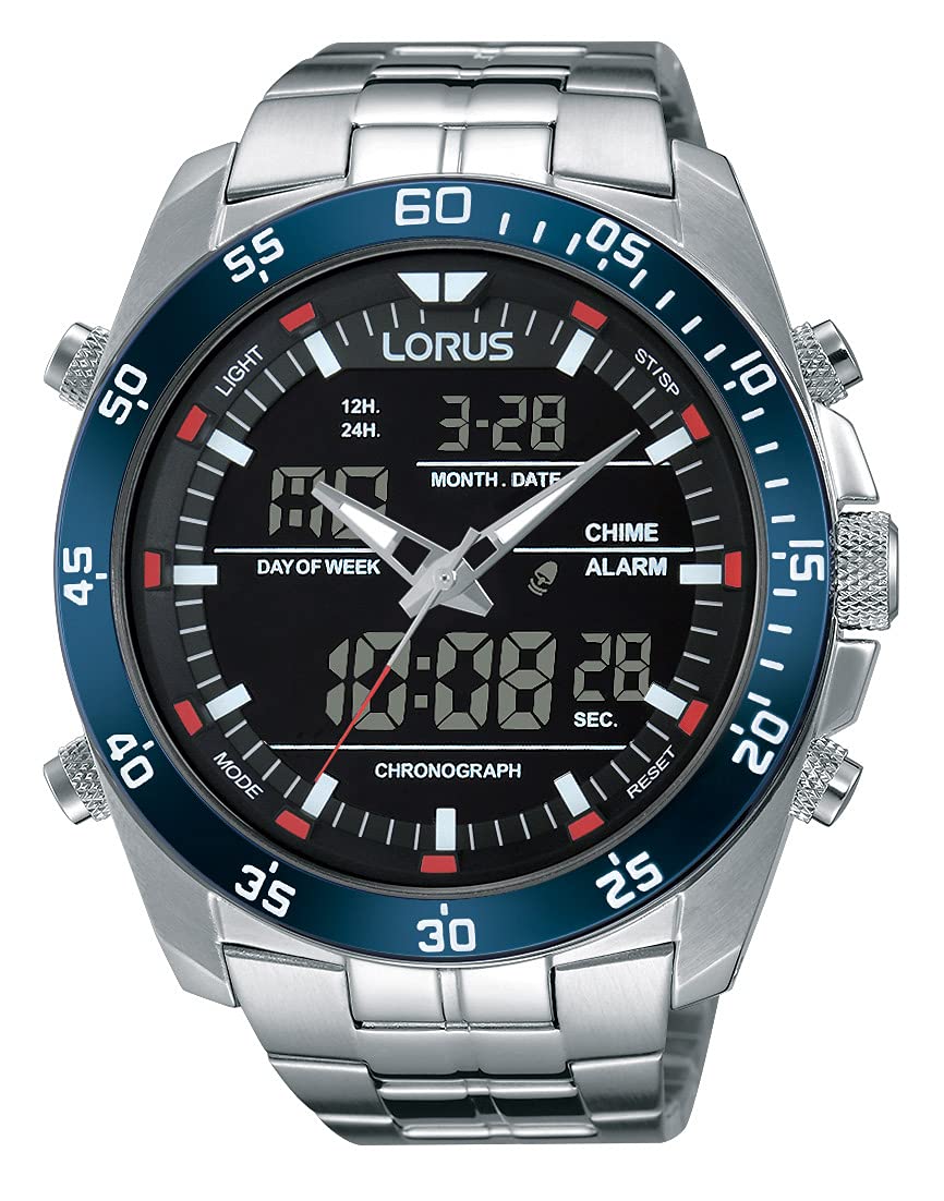 Lorus Reloj analógico Digital de Cuarzo para Hombre con Correa de Metal RW623AX5