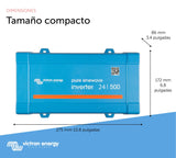Victron Energy 500VA 24-Voltios 230V CA Inversor de Onda sinusoidal Pura (Schuko)