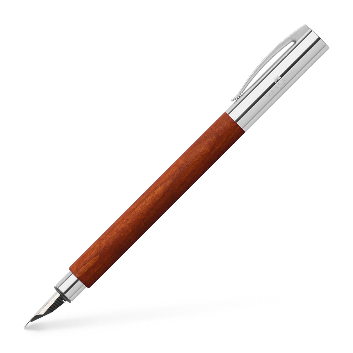 Faber-Castell 148181 - Pluma Estilográfica Ambition con Cuerpo en Madera de Peral - Plumín de Acero Inoxidable - Trazo F