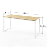 Zinus Jennifer Mesa de escritorio 160x61x74 cm - Mesa de estudio moderna de metal y madera - Mesa de ordenador - Marrón y blanco