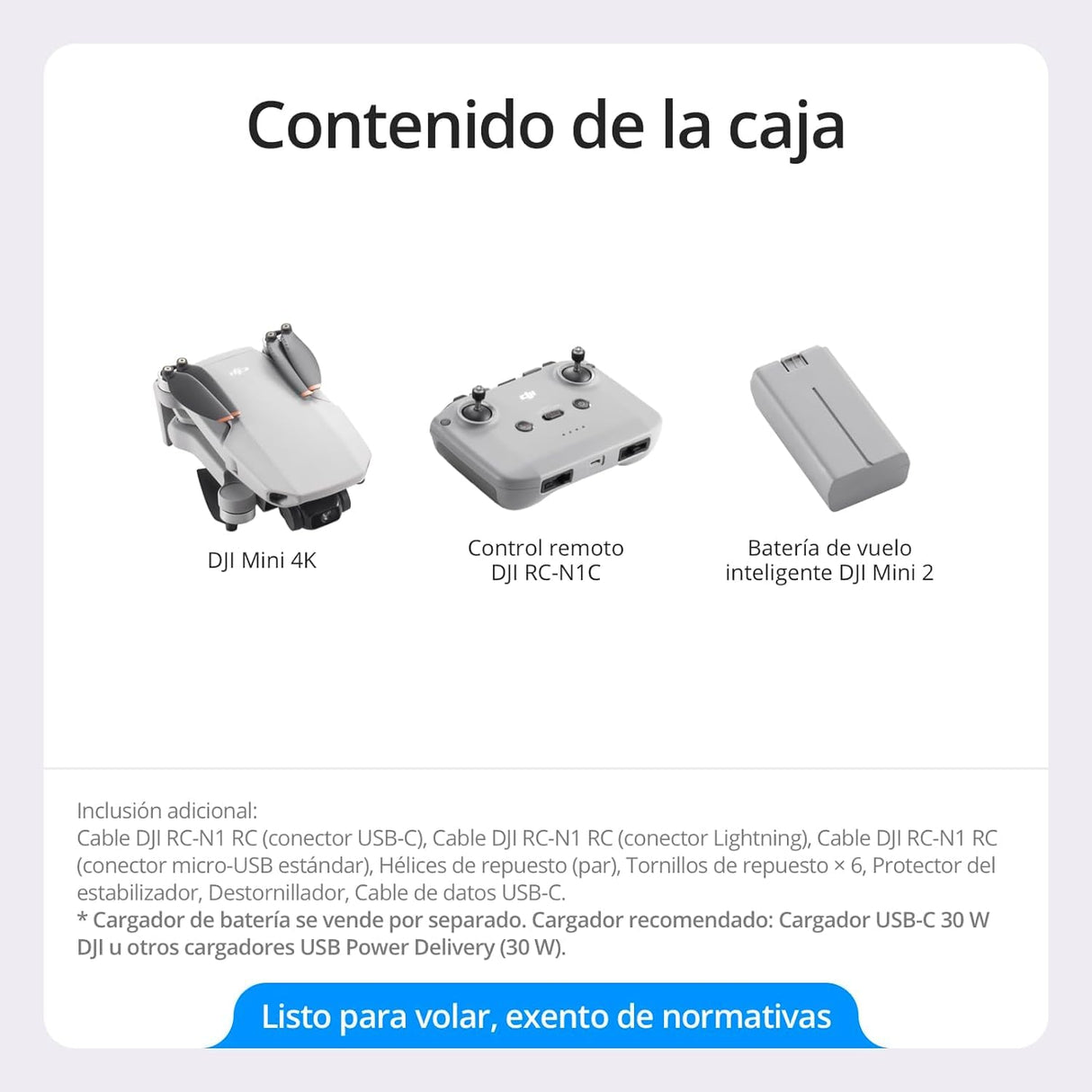 DJI Mini 4K Bundle, Dron Con Cámara 4K UHD, Menos de 249 g, Estabilización Cardán de 3 Ejes, Transmisión de Vídeo de 10Km, Retorno Automático, Resistencia al Viento, 1 Batería Para 31 min de vuelo, C0