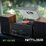Muse MT-120 MB Microsistema estéreo con Altavoces, Madera/Negro