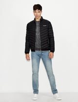 Armani exchange Chaqueta Acolchada Con Cremallera Y Logotipo de Milano/New York Abrigo alternativo de plumón, Hombre, Negro, XL