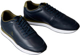 Calvin Klein Runner Sneaker Hombre Retro de Piel, Multicolor (Navy/Capers), 42