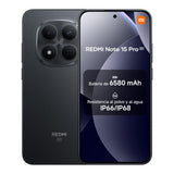 XIAOMI REDMI Note 15 Pro 5G - Smartphone de 8+512GB, Pantalla de 6,83" 1.5K AMOLED, MediaTek Dimensity 7400-Ultra, cámara de 200MP, batería de 6580 mAh, Cargador no Incluido, Negro (Versión ES)