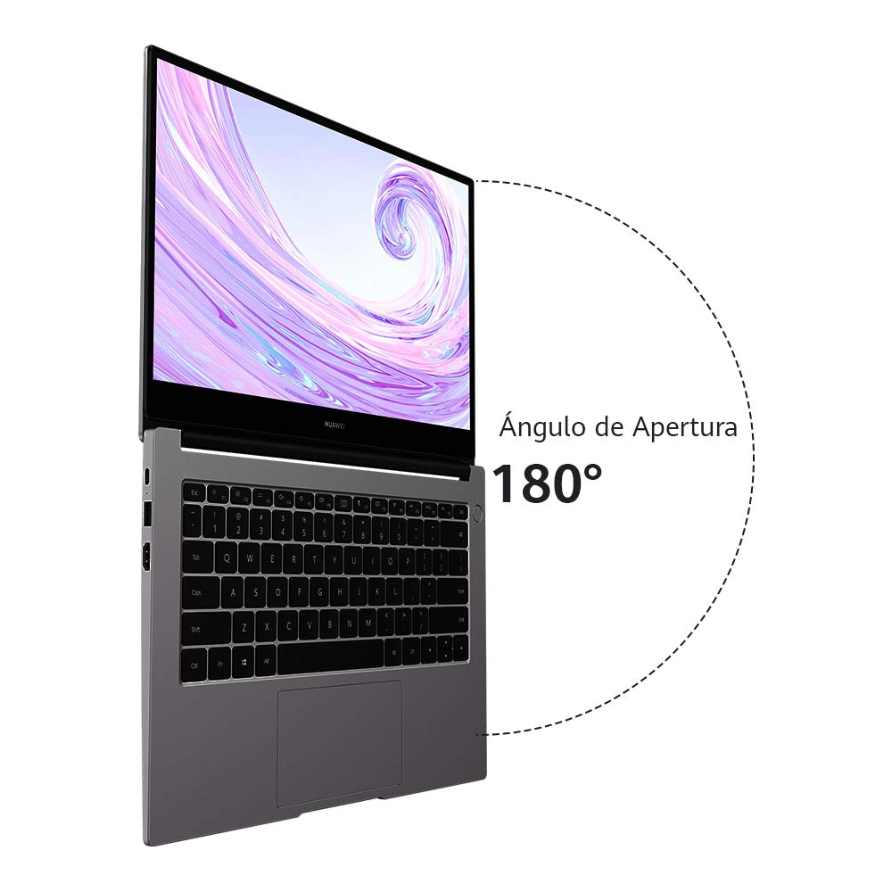 HUAWEI Matebook D14 - Ordenador Portátil Ultrafino de 14" FullHD (Intel Core i5-10210U, 16GB RAM, 512GB SSD, Intel UHD Graphics, Windows 10 Home) Space Grey - Teclado QWERTY Español