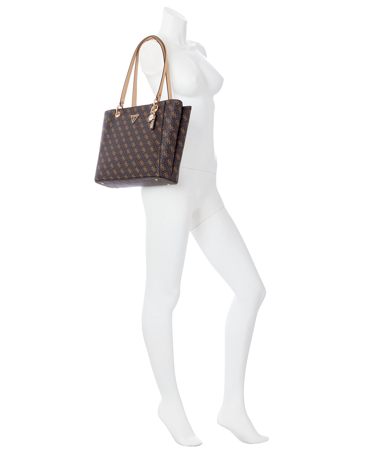 GUESS Noelle Noel Tote, Bolso de Hombro para Mujer, Logotipo marrón, Talla única