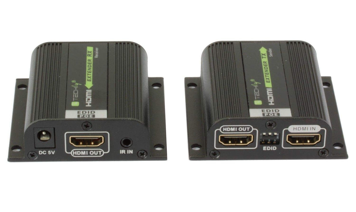 TECHLY 100709 Amplificador Extensor HDMI Full HD 3D Poe a Cable Cat.6/6A/7 40m con EDID e IR Negro