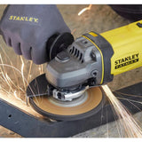 STANLEY FATMAX SFMCG400M2K-QW - Mini amoladora 18V, 125mm, Velocidad 8500 rpm, 1 maletín, 2 baterías 4Ah y 1 cargador 2Ah Gama FATMAX V20