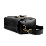 MegaGear Torres Mini Bolsa de mensajería de la cámara de Cuero Genuina para cámaras sin Espejo, instantáneas y DSLR - Maroon - Negro