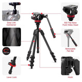 MANFROTTO Trépied vidéo en Carbone Avec rotule fluide à Base Plate Type 502 - MVK502055CXPROV