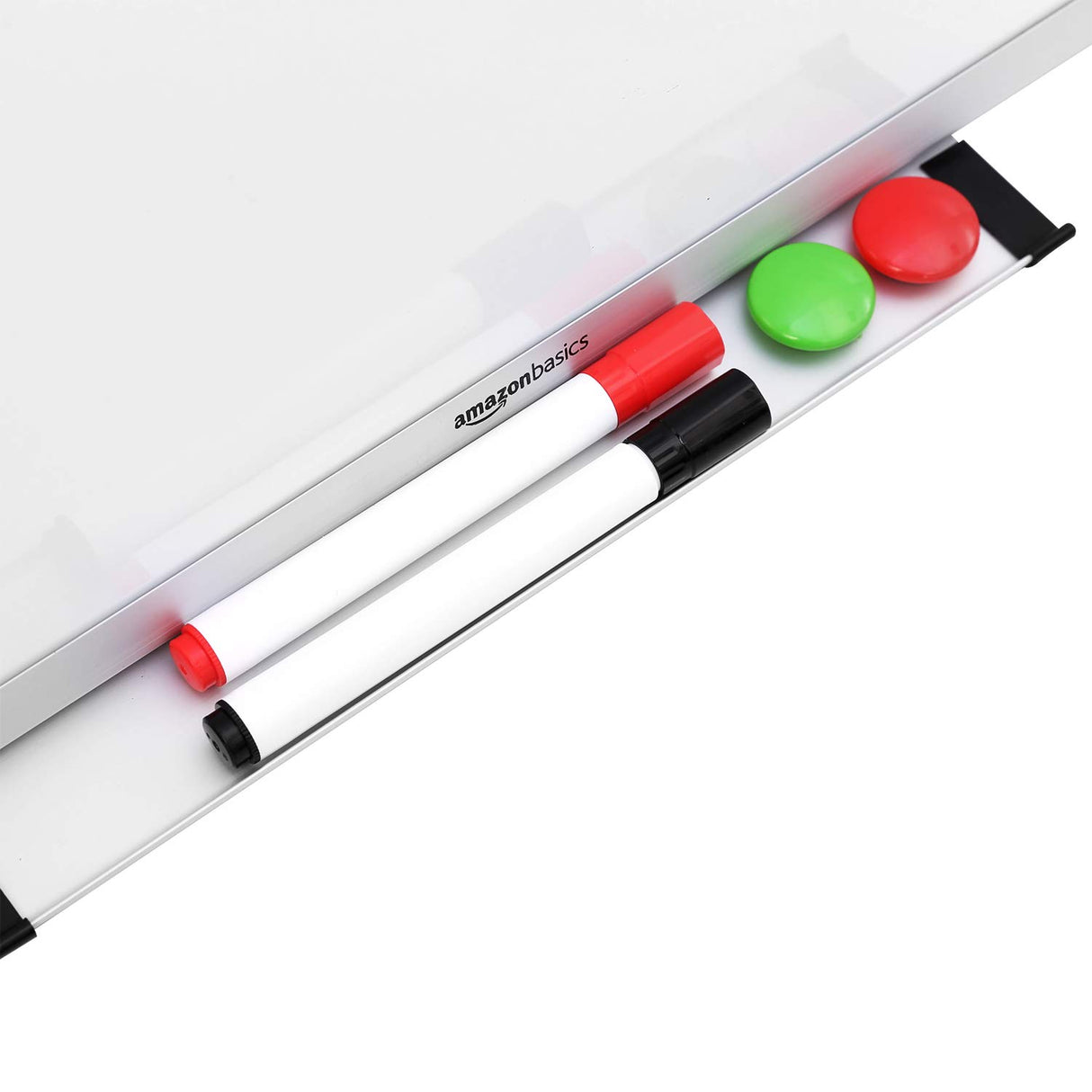 Amazon Basics Pizarra blanca magnética con bandeja para rotuladores y marco de aluminio, 240 cm x 120 cm
