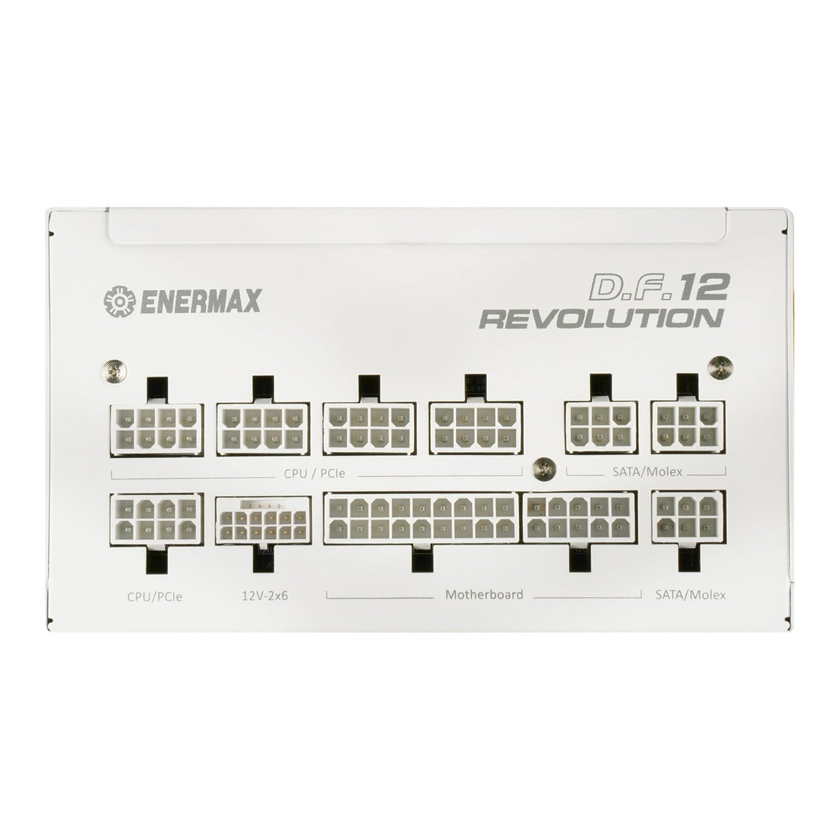ENERMAX Revolution D.F. 12 ATX 3.1 PCIe 5.1 Fuente de Alimentación Ultracompacta de 850W 80 Plus Gold Cybenetics Platinum White, Totalmente Modular, 50% Semi-fanless, 600W 12V-2x6, ETV850G-W, Blanco