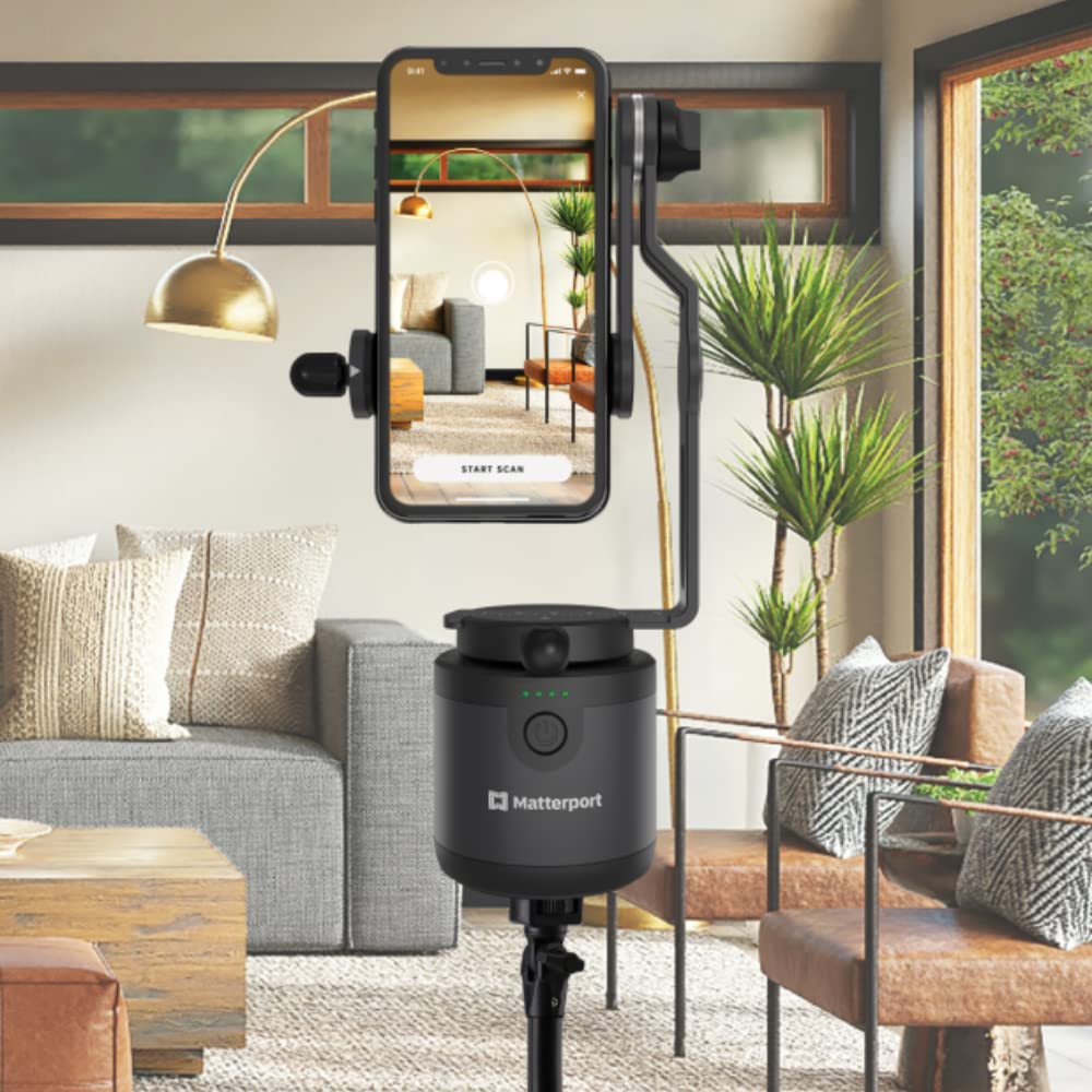 Matterport Axis Gimbal Estabilizador para cámara de teléfono Inteligente - Soporte Giratorio motorizado para escaneos fotográficos 3D 360 Profesionales para teléfonos iPhone y Android
