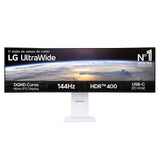 LG 49U950A-W - Monitor UltraWide Curvo, 49", Nano IPS, (5120x1440), 32:9, 144Hz, HDR400, AMD FreeSync Premium Pro/Ideal Multitarea, USB-C (PD 90W), Inclinación/Altura Ajustable, Blanco