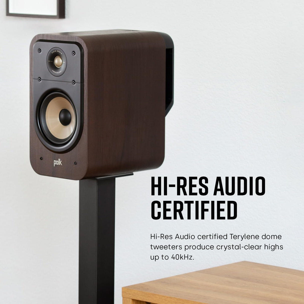 Polk Audio Signature Elite ES20 - Altavoces para estantería, Altavoces de Alta fidelidad para Sistema de Sonido de Cine en casa, Audio de Alta resolución, Color Negro