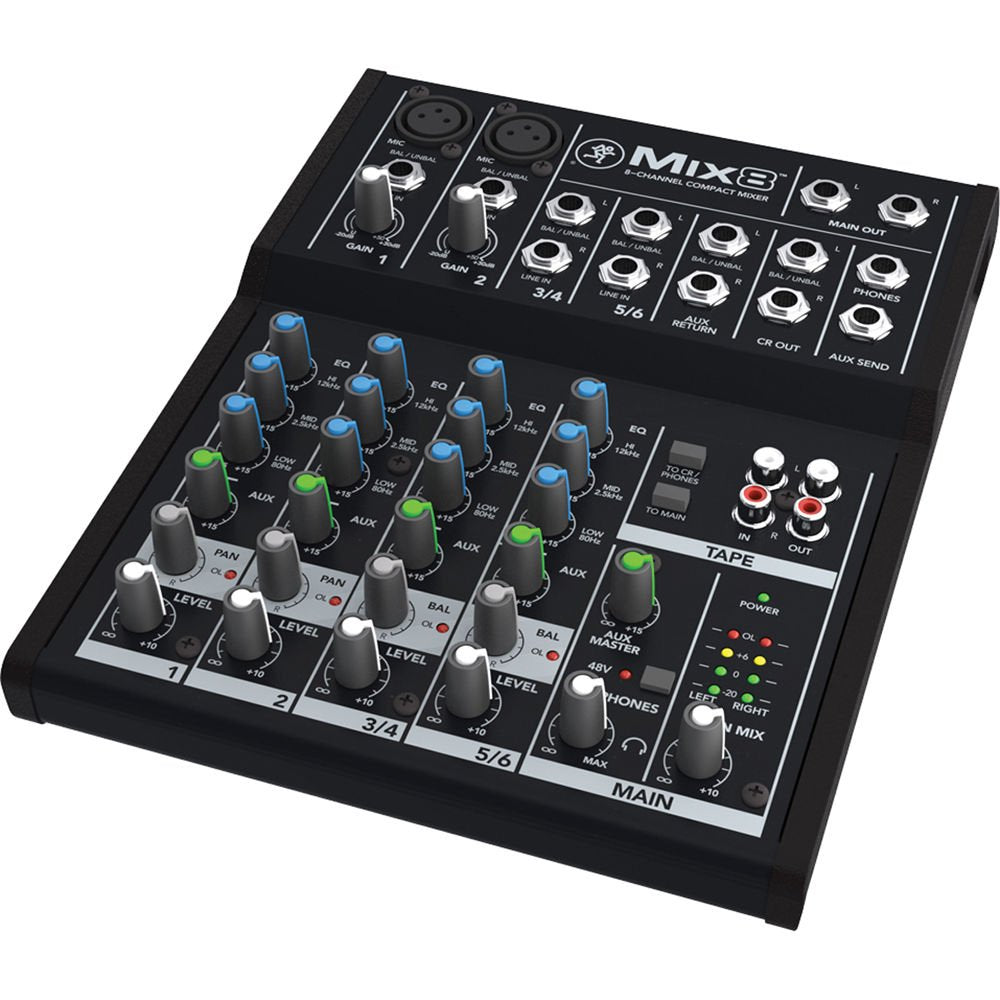 MACKIE Mix8 mezclador analógico compacto de 8 canales con ecualizador de 3 bandas