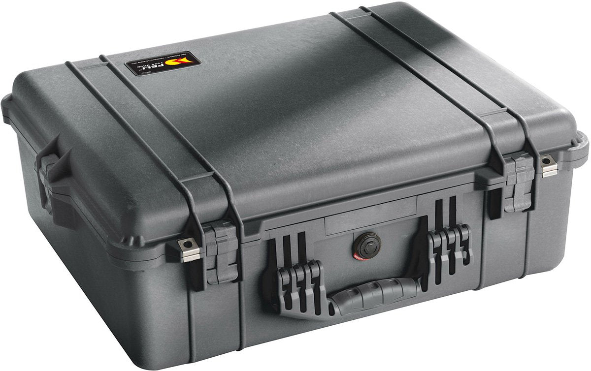 PELI 1600 Caja de Polipropileno Impermeable para el Transporte de componentes electrónicos e instrumentacion, IP67 estanca, 82L Capacidad, Fabricada en Alemania, con divisores Acolchados, Color n46L