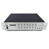 BeMatik - Amplificador para sonorización Profesional de 700W 110V 4 Zonas con Mic AUX MP3 Rack