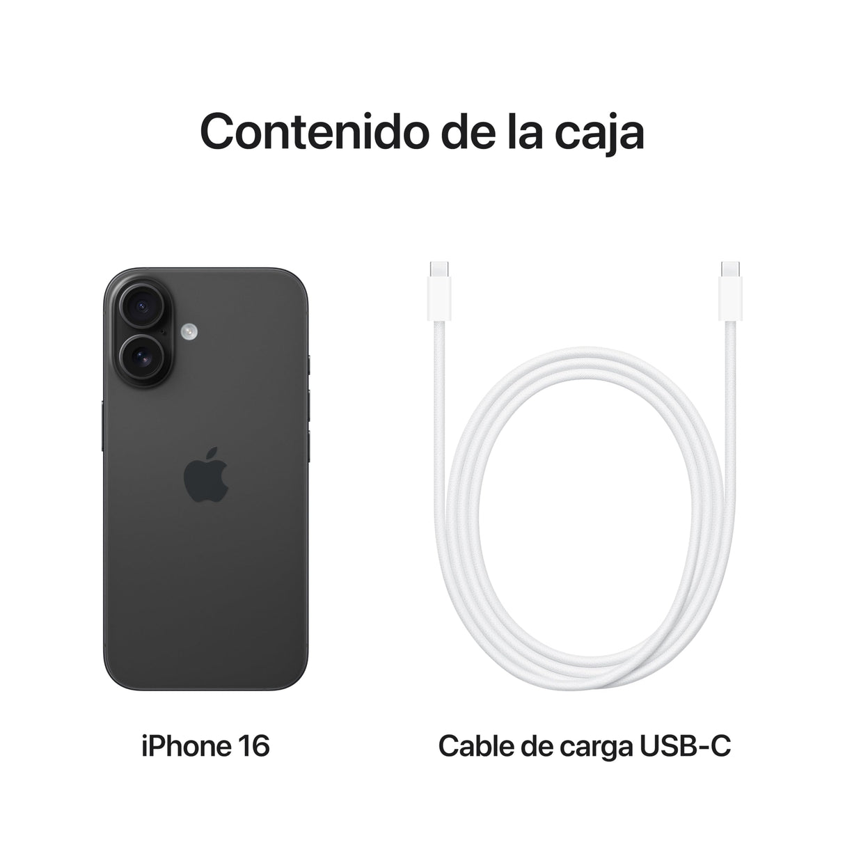 Apple iPhone 16 (128 GB) - Negro + Funda de Silicona con MagSafe - Negro