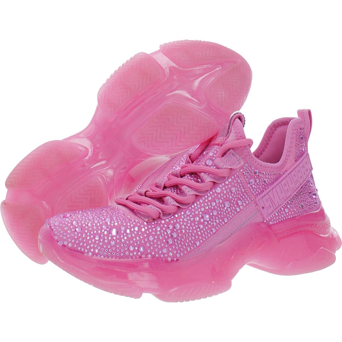 Steve Madden Maxima - Zapatillas Deportivas para Mujer, Diamantes de imitación de Color Rosa., 39 EU