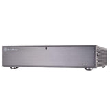 Silverstone SST-ML04B-C - Carcasa de Ordenador silenciosa Milo Slim HTPC Micro ATX, Conector USB Tipo C en el Puerto de E/S, Negro