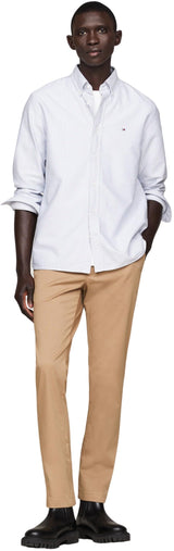 Tommy Hilfiger Pantalones Chino Hombre Bleecker Printed Structure Slim Fit, Beige (Safari Canvas), 34W/32L