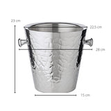 EDZARD Champanera/refrigerador de Botellas Capri, con Asas, Acero Inoxidable Muy Pulido, de Doble Pared, Exterior Estampado, Altura 23 cm, diámetro 22 cm
