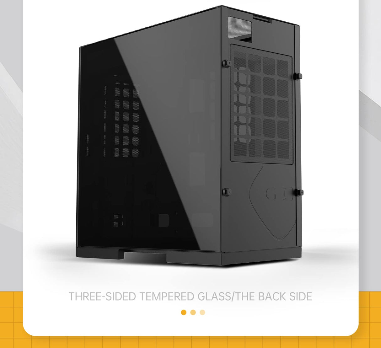 Geometric Future M6 Raphael Mid Tower, Carcasa de PC, diseño de Canal de Aire Vertical, Soporte para E-ATX de 12" x 11", radiador 360, Soporte de GPU Vertical, Negro, GEO-M6-RA