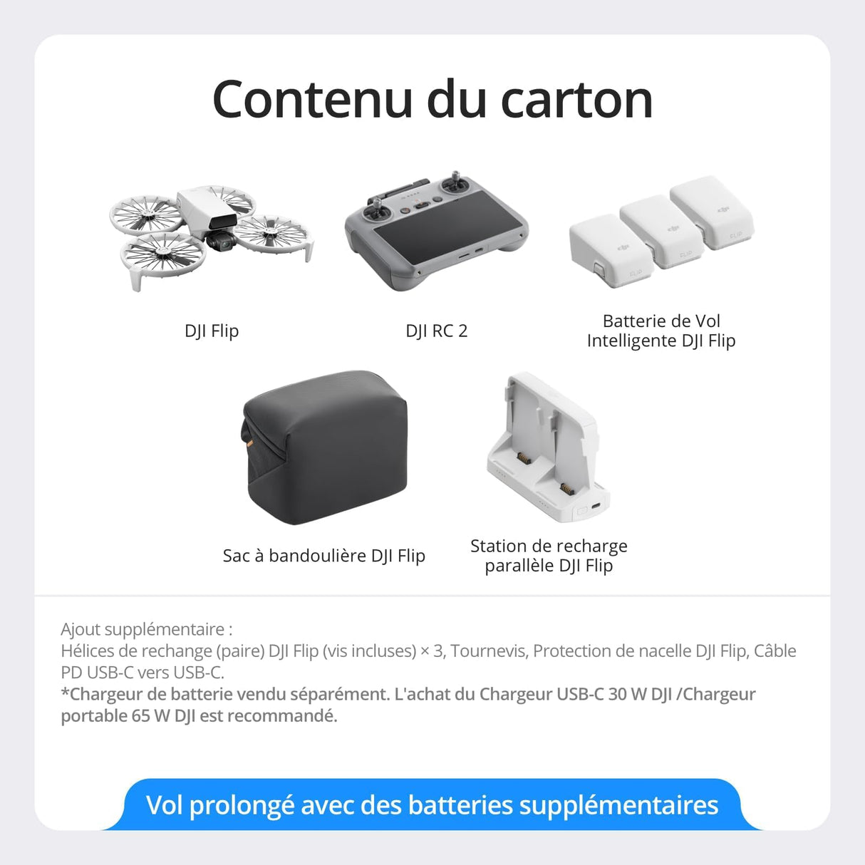 DJI Flip,Drone con cámara 4k adulto, mini drone con cámara, < 249g, drone función sígueme, 13km transmisión de vídeo, arranque manual,retorno automático,31min tiempo de vuelo,con delantal (Vuela Más)
